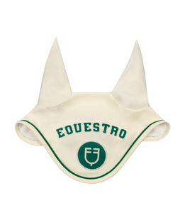 Cuffietta antimosche per cavallo in tessuto tecnico con logo su patch in spugna