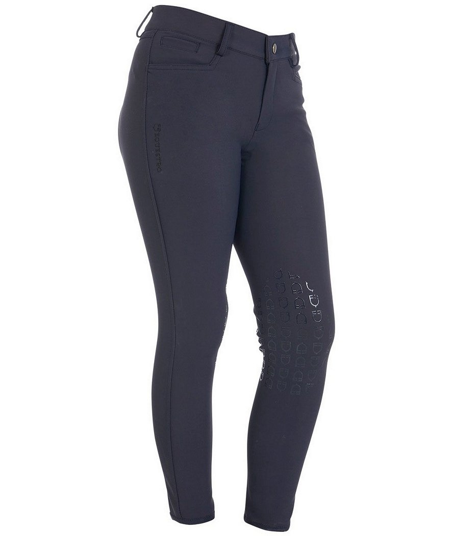 PROMOZIONE Pantaloni equitazione unisex bambini slim fit modello Amani con grip sulle ginocchia BLU 10 ANNI