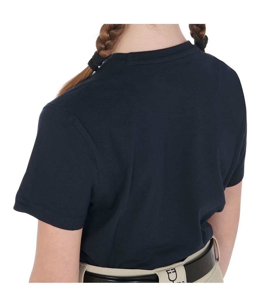 T-shirt da equitazione per bambina slim fit in cotone con stampa salto colorato - foto 3