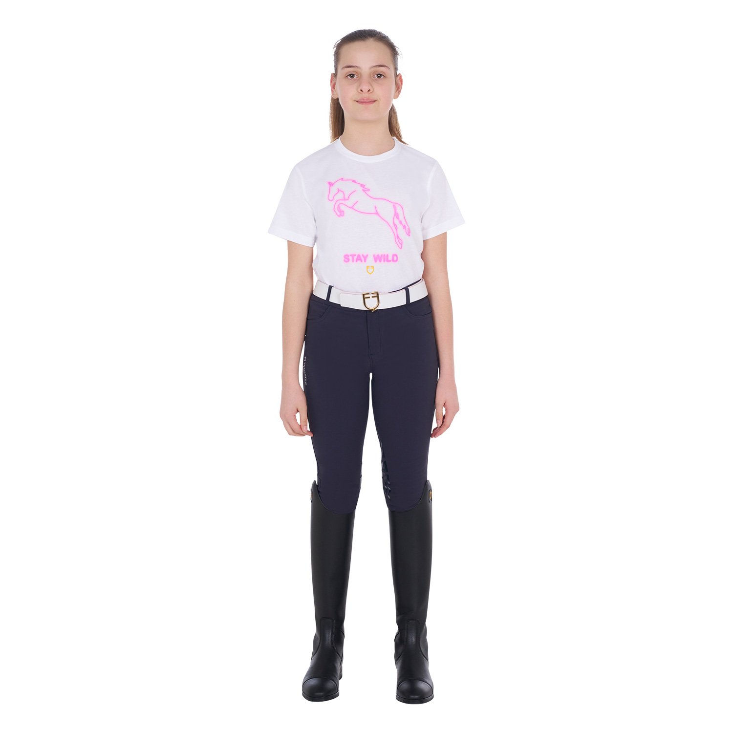 T-shirt bambina slim fit con stampa Stay Wild
 - foto 3