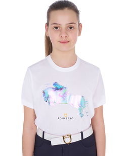 T-shirt bambina slim fit con stampa Jump