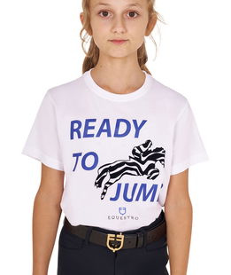 T-shirt da bambina slim fit in cotone a manica corta con stampa