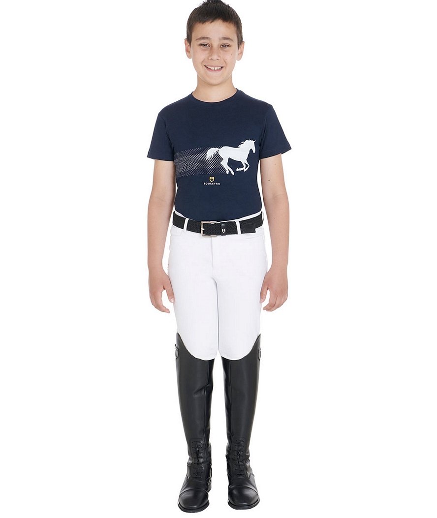 Maglietta equitazione per bambino slim fit in cotone con cavallo in corsa  - foto 4