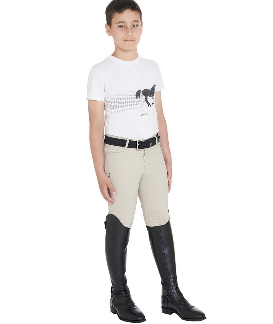 Maglietta equitazione per bambino slim fit in cotone con cavallo in corsa  - foto 7