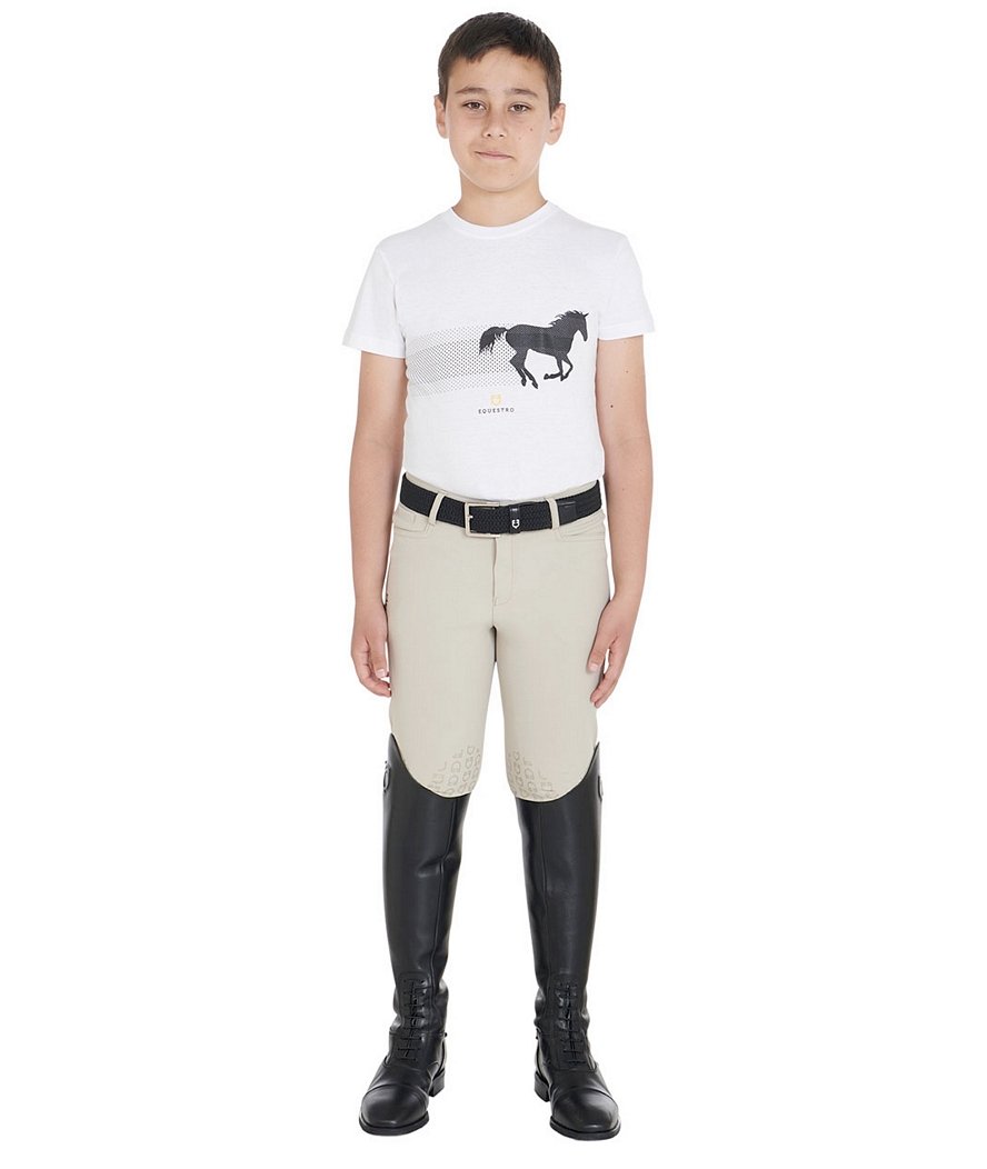Maglietta equitazione per bambino slim fit in cotone con cavallo in corsa  - foto 8