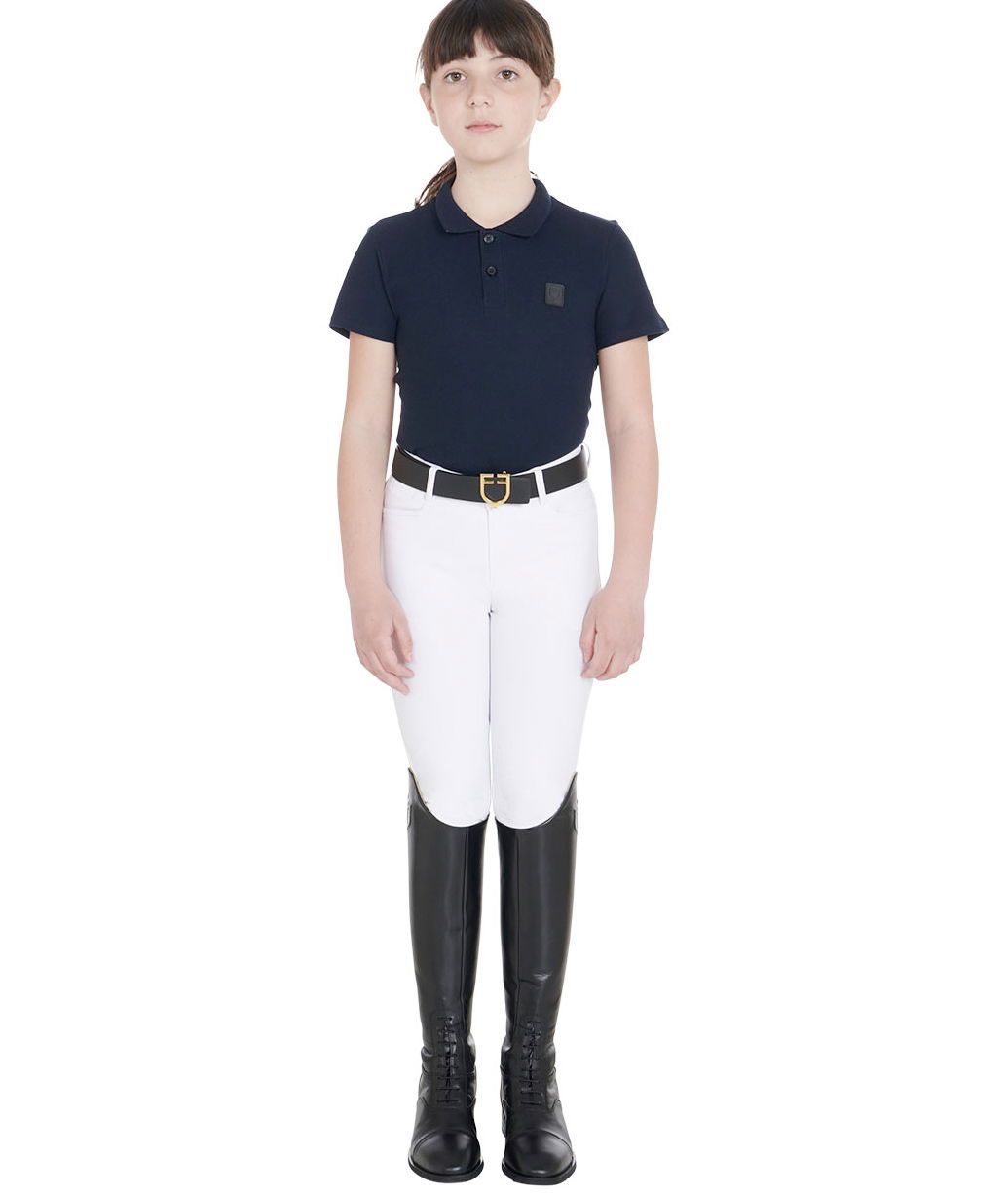 Polo da equitazione per bambino unisex con maniche corte e bottoni modello Dalai - foto 4