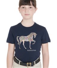 T shirt in cotone Equestro a manica corta per bambino modello Cavallo