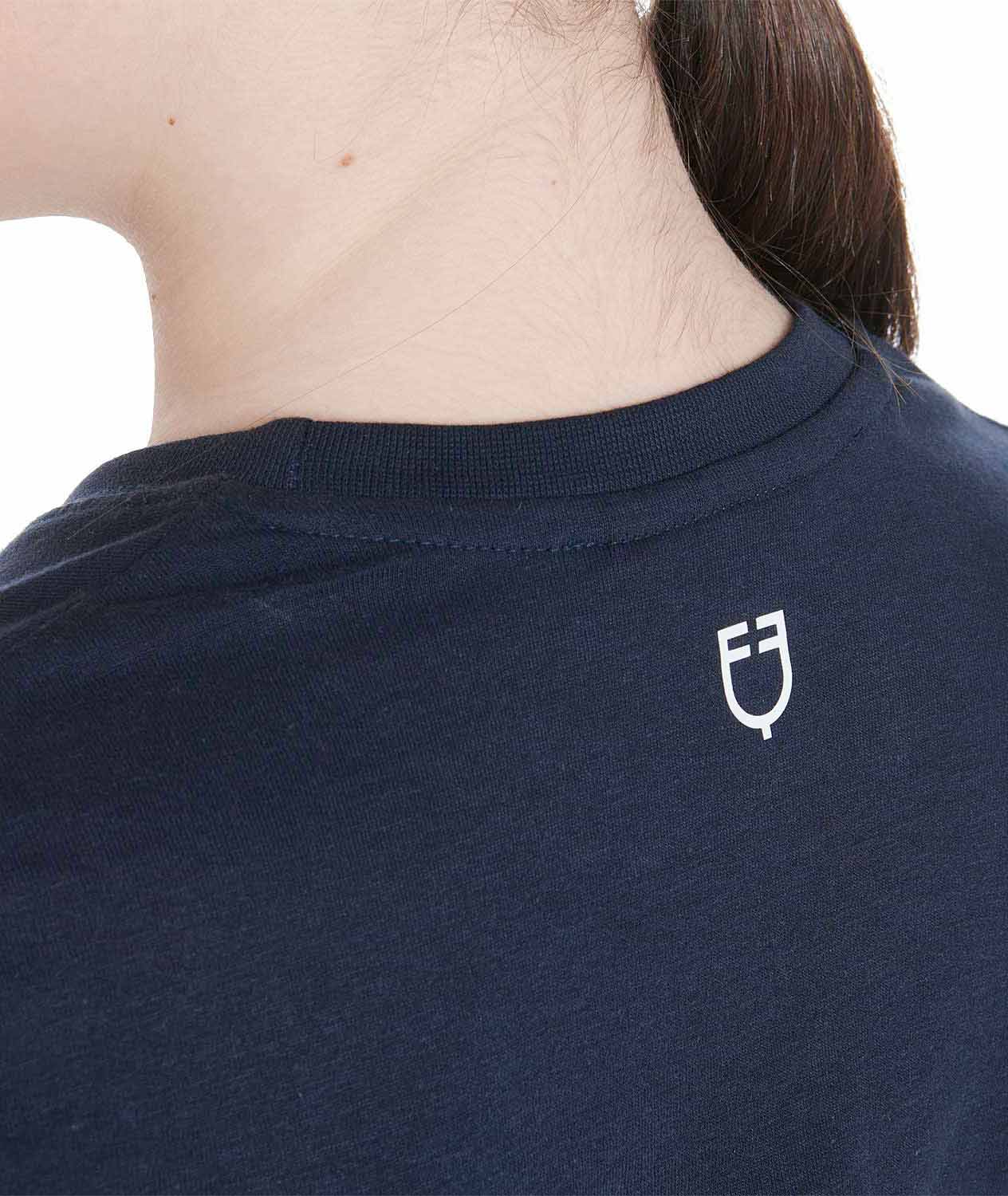 PROMOZIONE T shirt in cotone Equestro a manica corta per bambino modello Filetto BLU NAVY 10 ANNI - foto 1