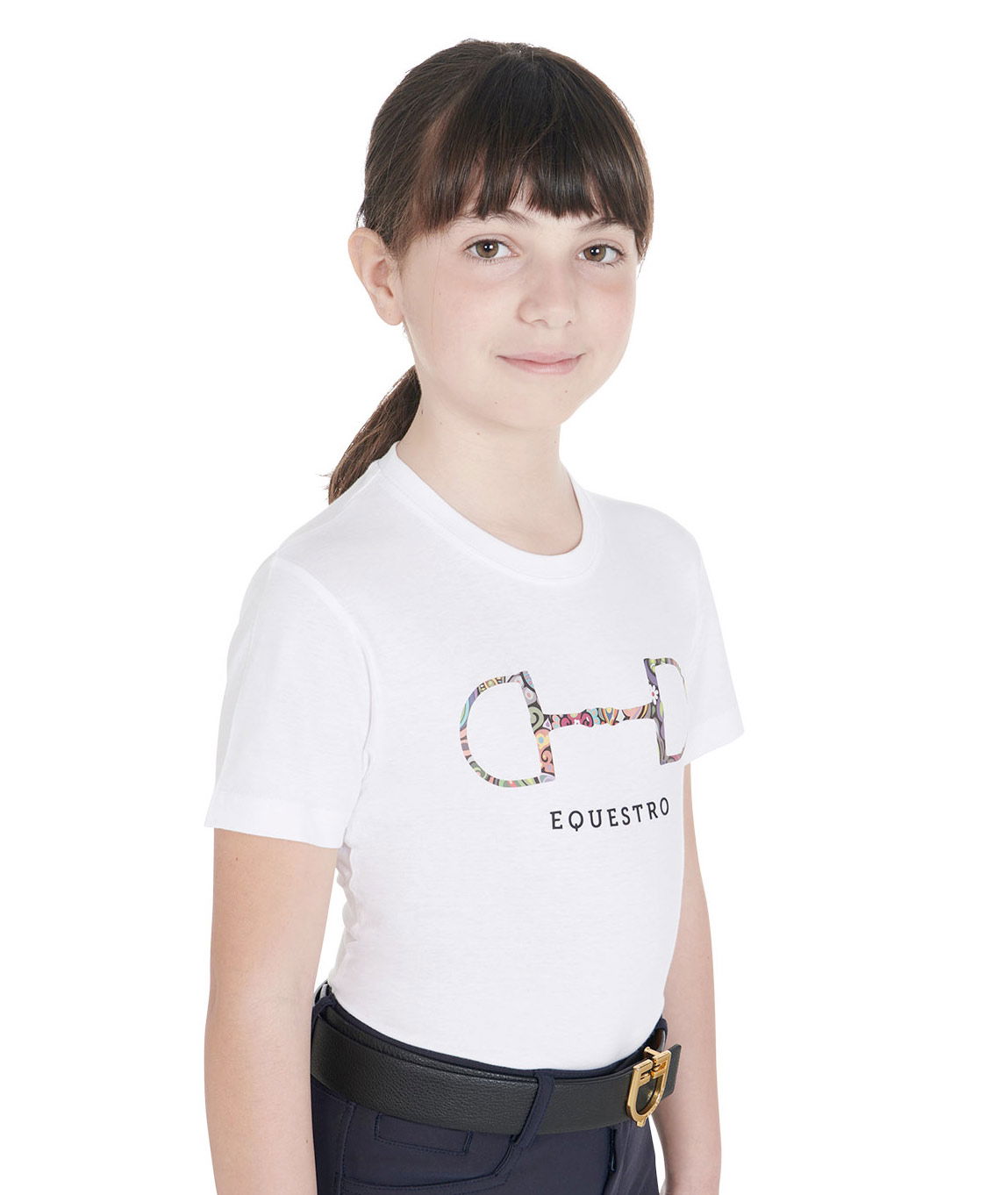 PROMOZIONE T shirt in cotone Equestro a manica corta per bambino modello Filetto BLU NAVY 10 ANNI - foto 10