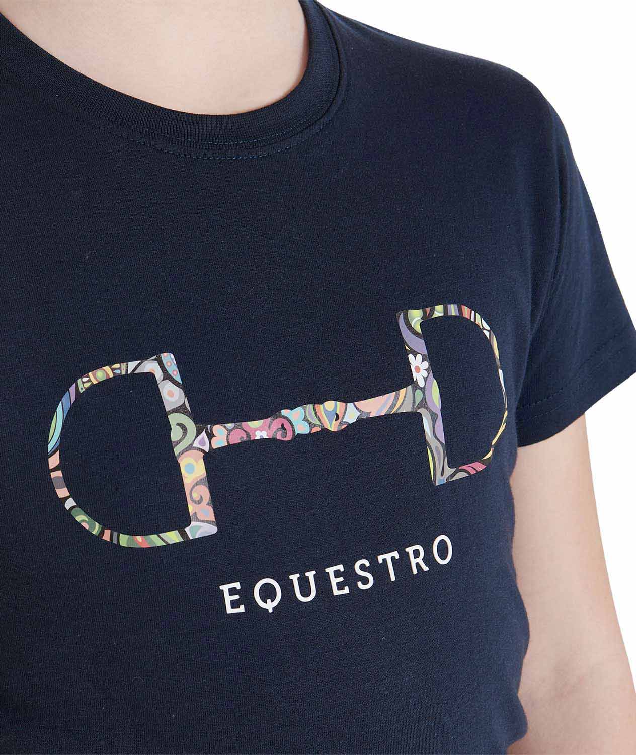 T shirt da equitazione per bambino in cotone a manica corta con decorazione filetto - foto 2