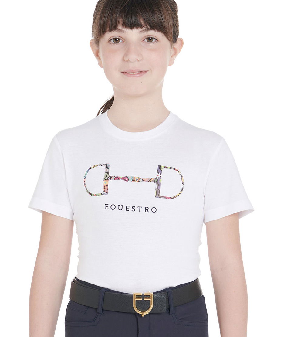 PROMOZIONE T shirt in cotone Equestro a manica corta per bambino modello Filetto BLU NAVY 10 ANNI - foto 5