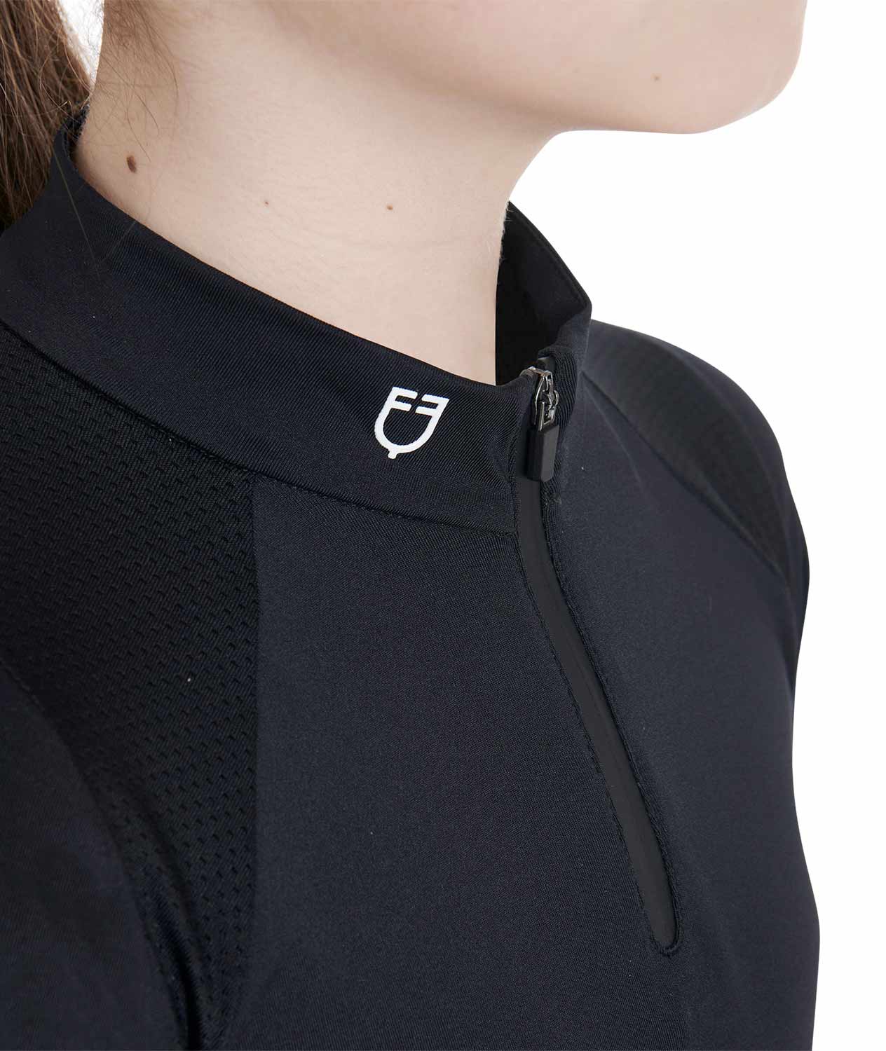 Polo per bambino a manica corta slim fit in tessuto tecnico con bordo a contrasto e zip  - foto 33