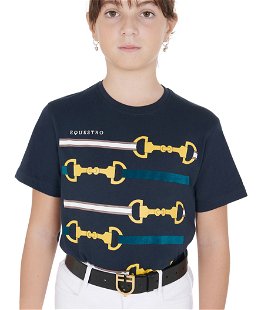 Maglietta a manica corta slim fit con stampa filetto per bambini