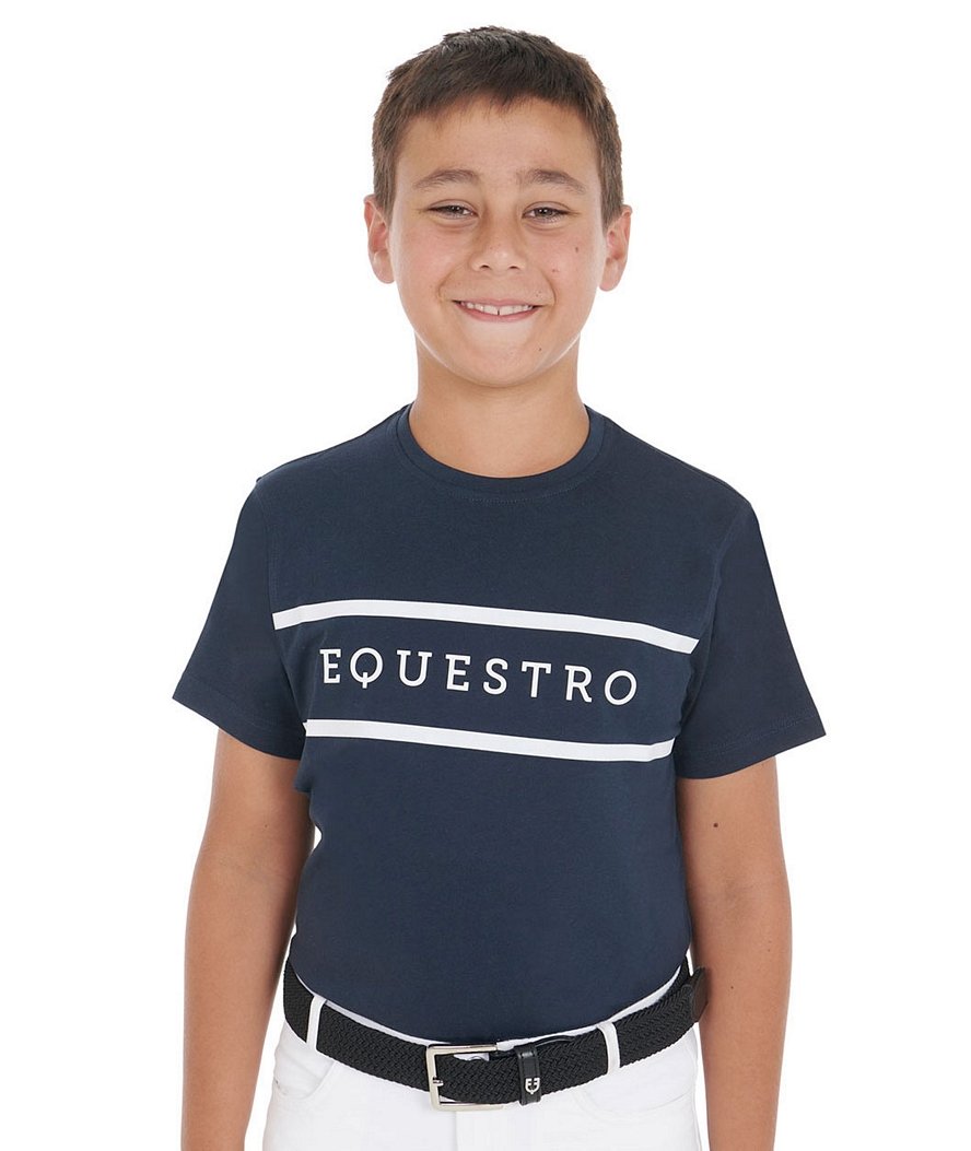 T-shirt per bambino con scritta a contrasto
