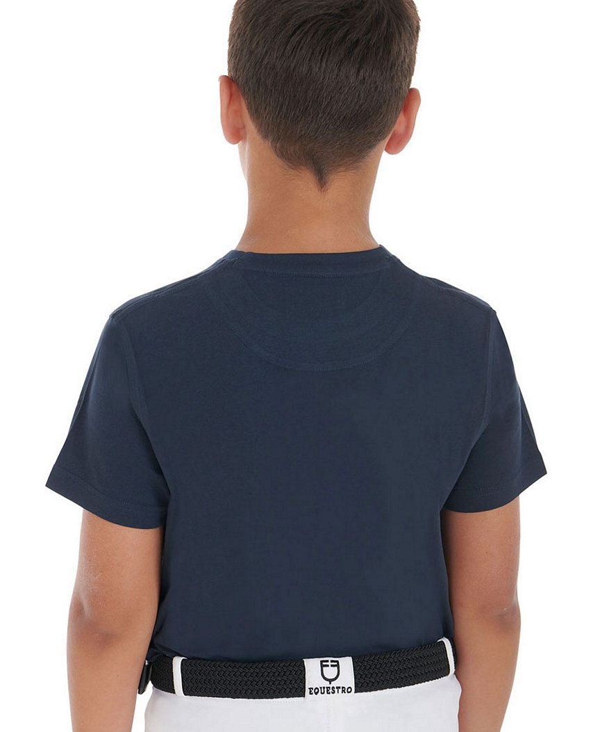 T-shirt da equitazione in cotone per bambino a manica corta con stampa equestre - foto 2