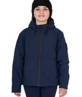 Giacca per bambini in tessuto antivento idrorepellente con cappuccio e zip frontale