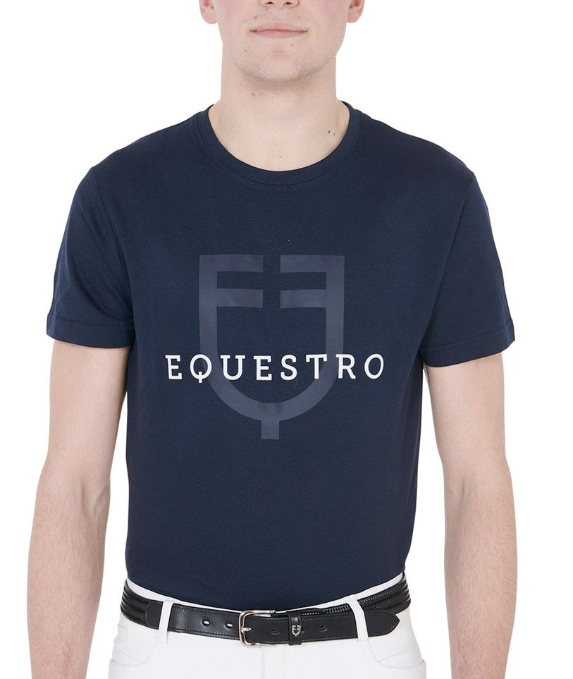T-shirt da equitazione per uomo a maniche corte con logo Equestro