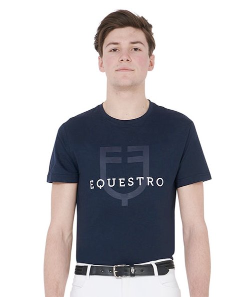 T-shirt da equitazione per uomo a maniche corte con logo Equestro - foto 5