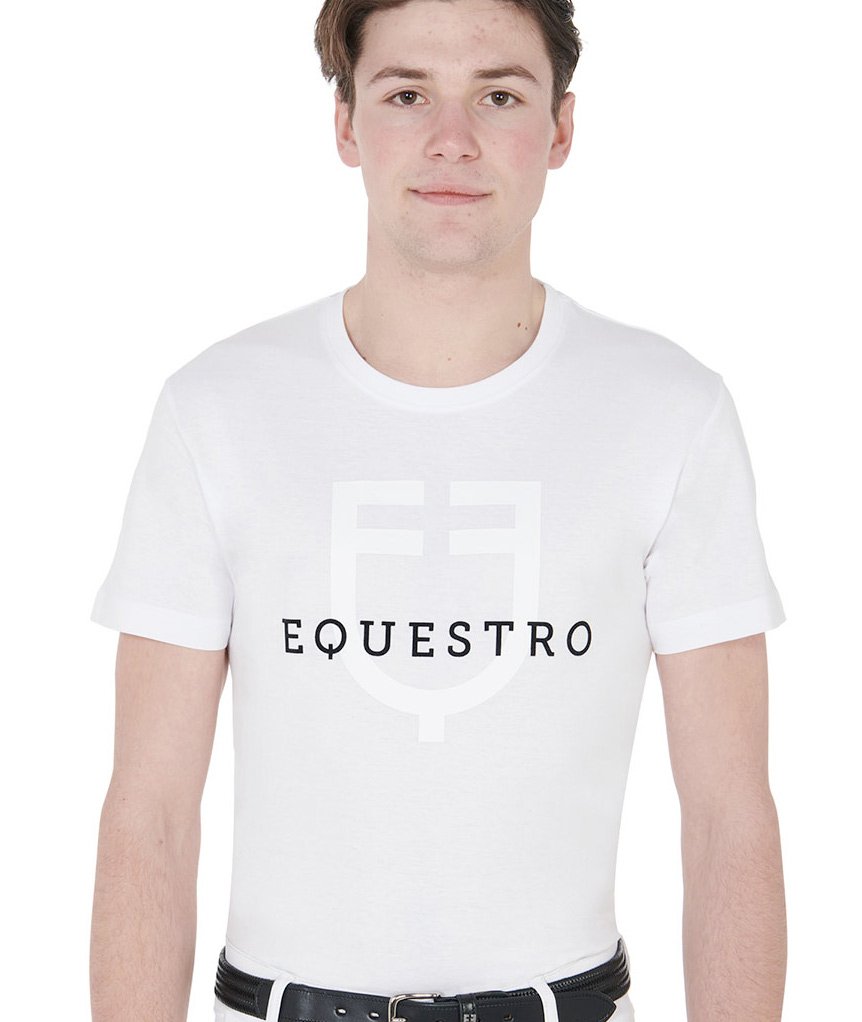 T-shirt da equitazione per uomo a maniche corte con logo Equestro - foto 6