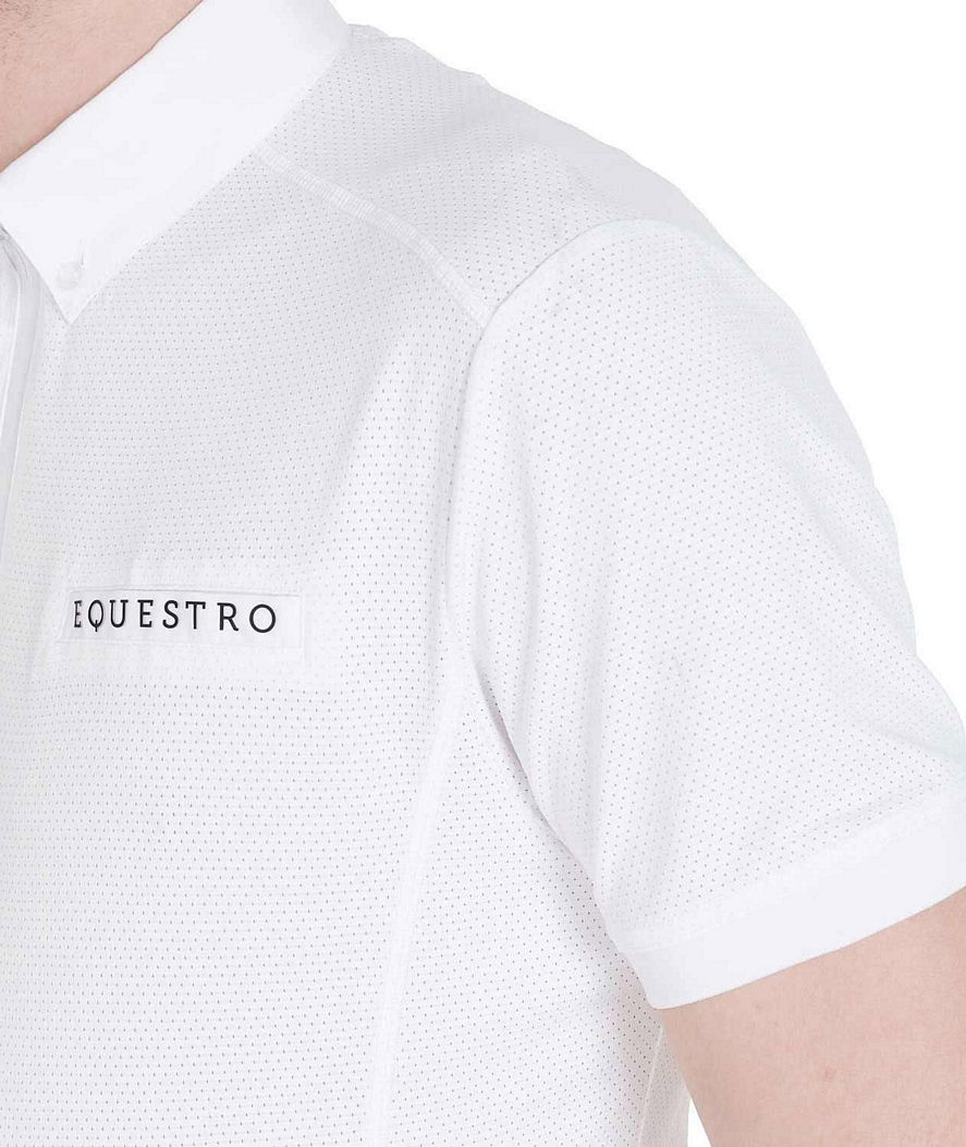 Polo da concorso per uomo a mezza manica slim fit in tessuto mesh - foto 12