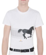 Maglietta da equitazione a manica corta con stampa per uomo