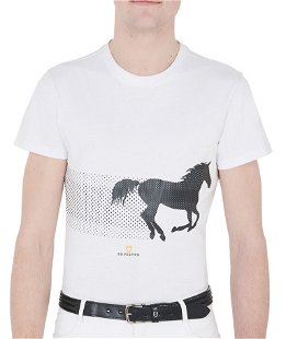 Maglietta da equitazione a manica corta con stampa per uomo