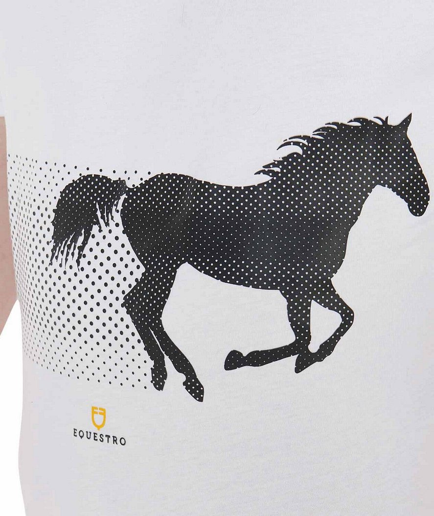 T-shirt equitazione per uomo a manica corta con stampa cavallo in corsa  - foto 3