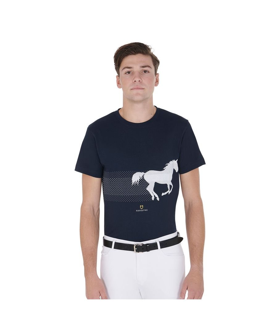 T-shirt equitazione per uomo a manica corta con stampa cavallo in corsa  - foto 7