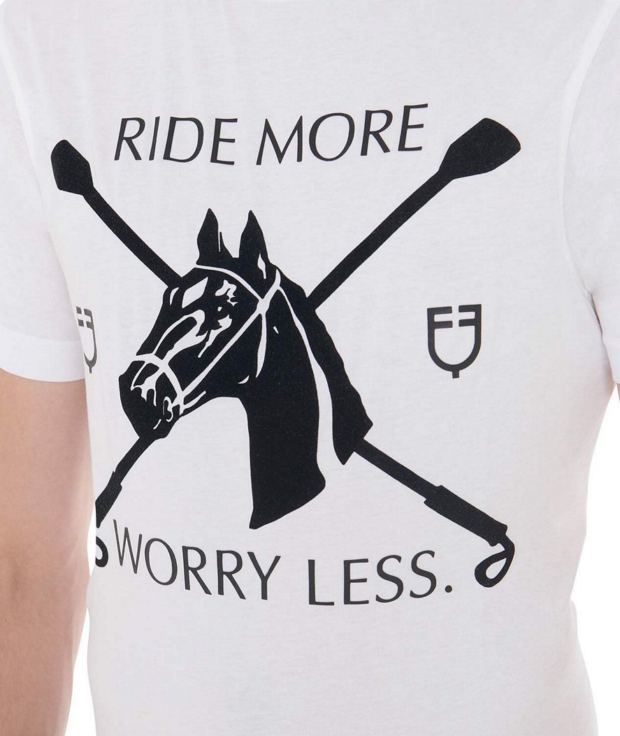 T-shirt da equitazione in cotone uomo a manica corta con stampa equestre - foto 6