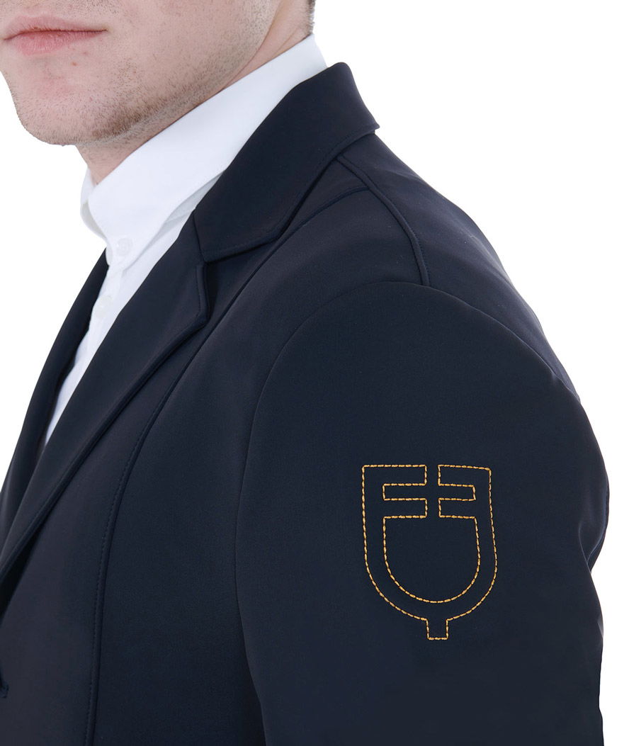 Giacca uomo da concorso modello Exclusive anatomica in tessuto traspirante con logo ricamato - foto 2