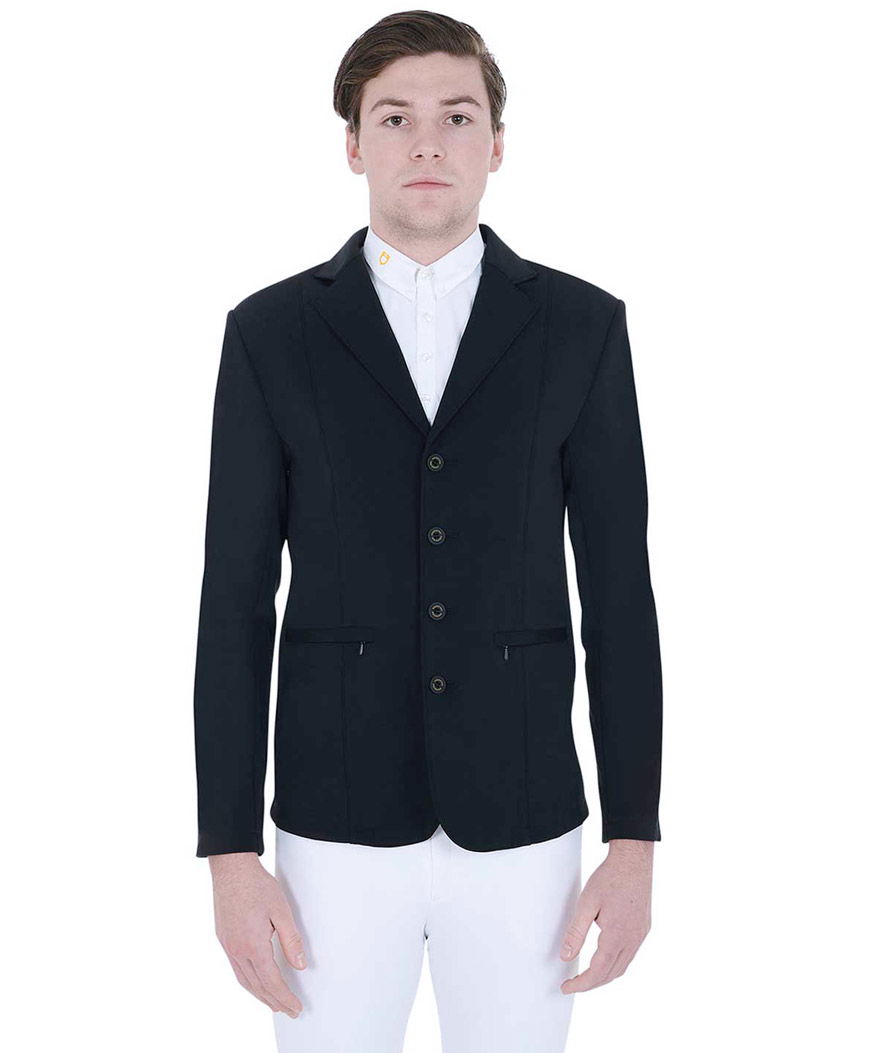 Giacca uomo da concorso modello Exclusive anatomica in tessuto traspirante con logo ricamato - foto 4