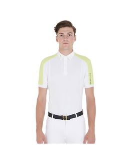 Polo equitazione da uomo maniche corte slim fit in tessuto tecnico traspirante ed elasticizzato