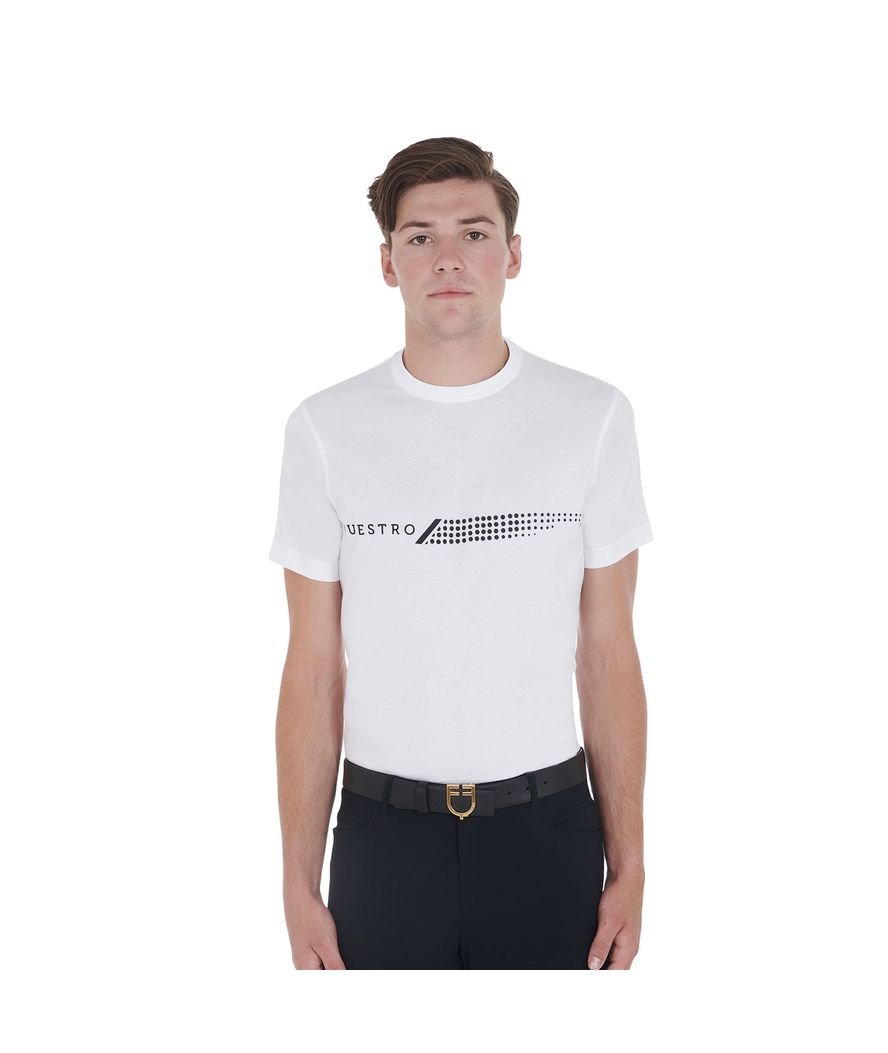 T-shirt da equitazione per uomo a maniche corte in cotone con stampa a contrasto - foto 1