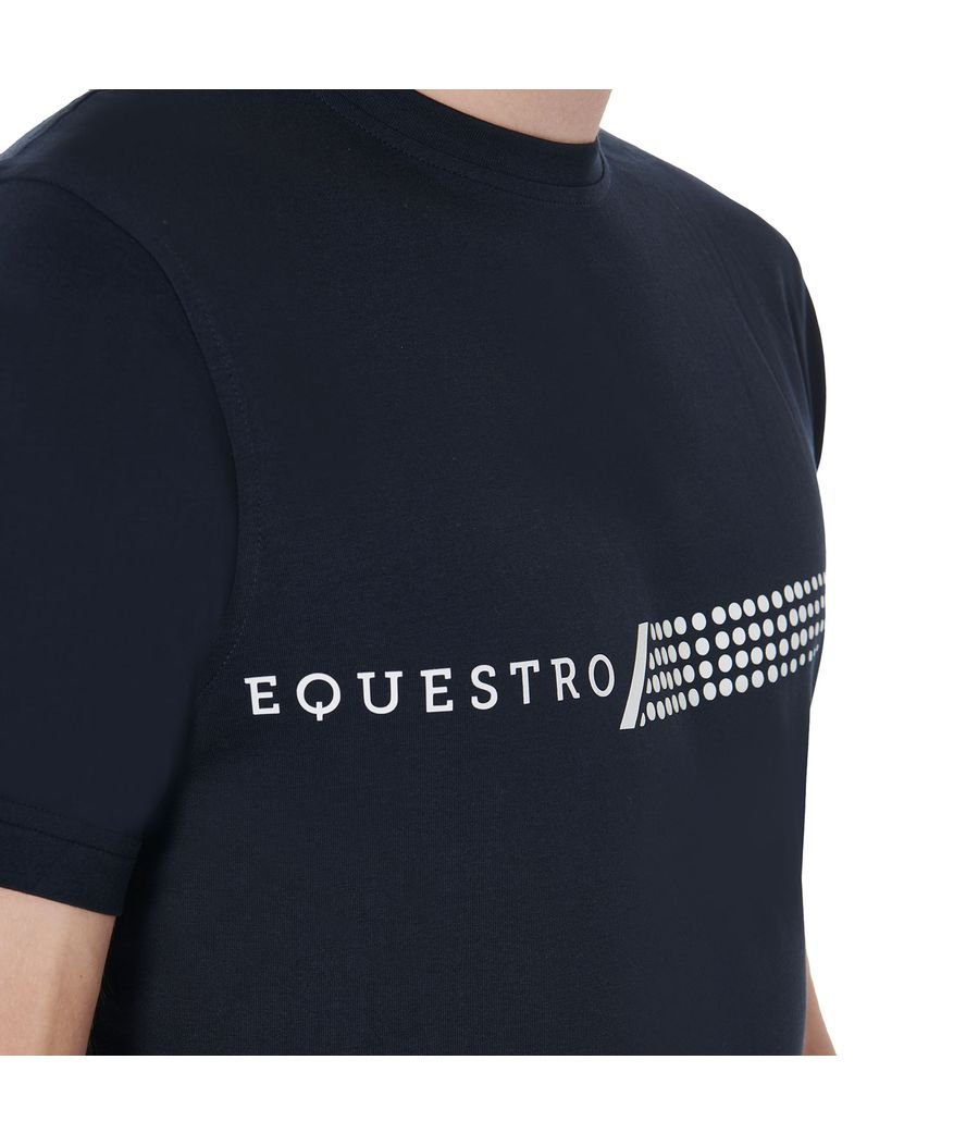 T-shirt da equitazione per uomo a maniche corte in cotone con stampa a contrasto - foto 3
