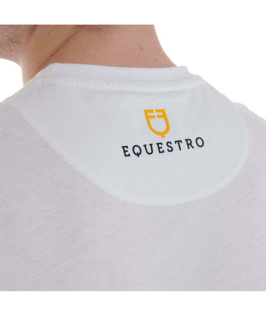 T-shirt da equitazione per uomo a maniche corte in cotone con scritta colorata - foto 3