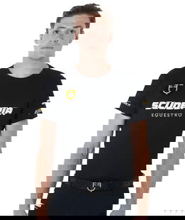T-shirt da equitazione per uomo a maniche corte cotone elasticizzato Scuderia Equestro