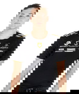 T-shirt da equitazione per uomo a maniche corte GP multilogo in tessuto tecnico Equestro