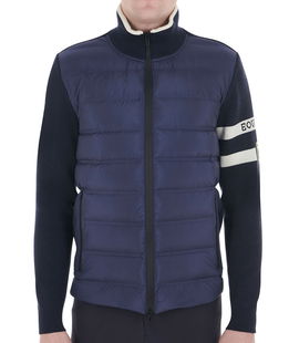Giacca da uomo in tessuto tecnico e maglia con zip frontale antivento