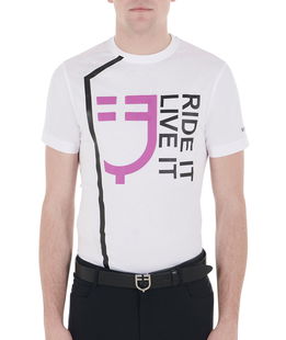T-shirt da uomo slim fit in cotone con stampa viola