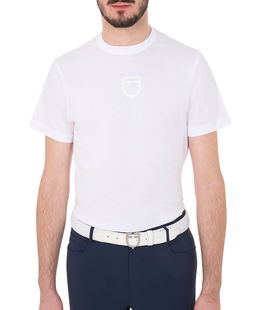 T-shirt basic uomo slim fit in cotone con logo tono su tono