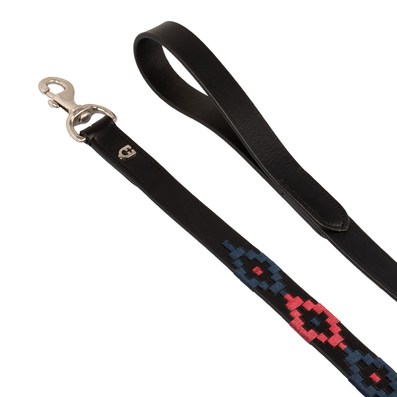 Guinzaglio per cane modello Polo S con motivo geometrico blu e rosso - foto 1