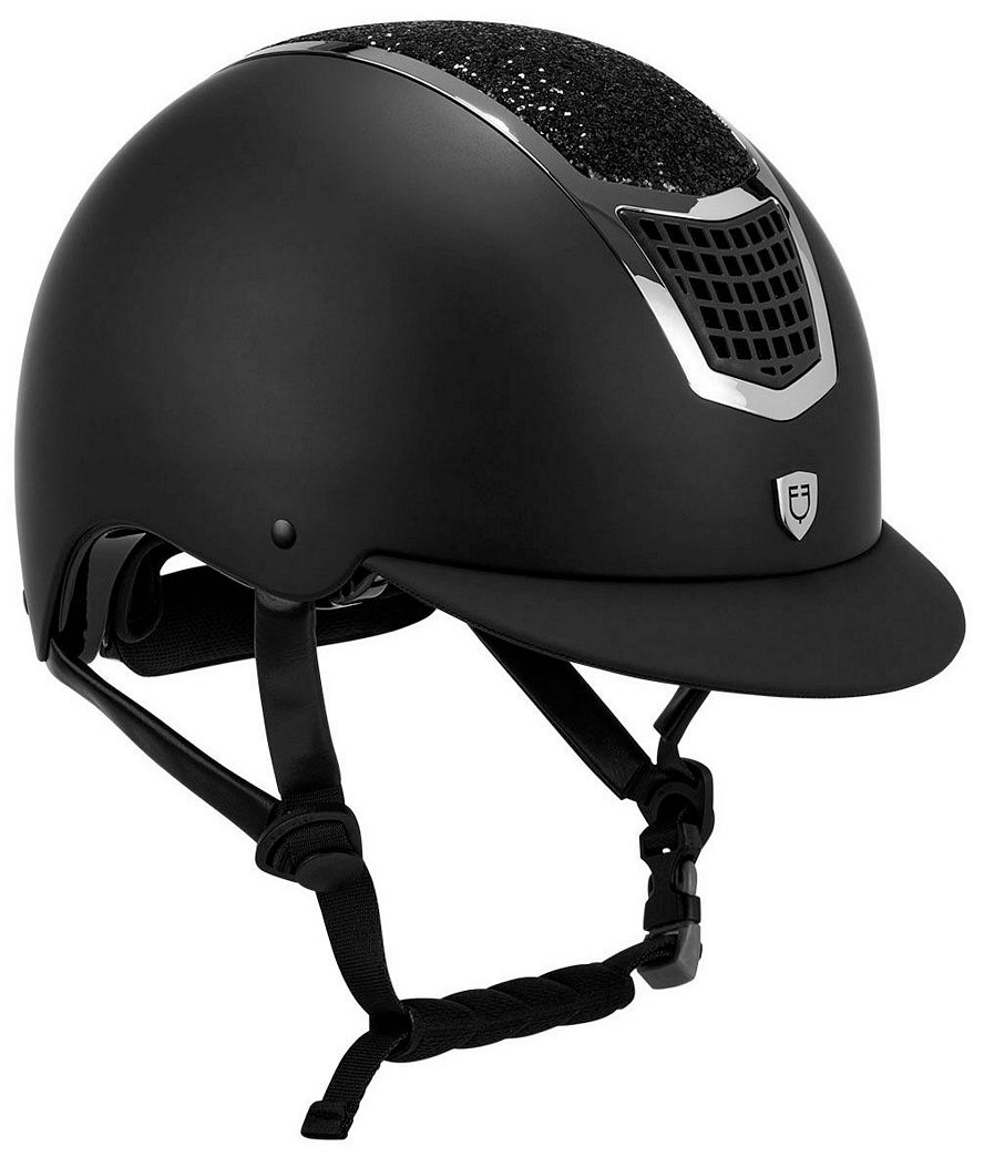 Casco da equitazione modello Eclipse stone mat ultraleggero con decorazioni pietre sulla calotta