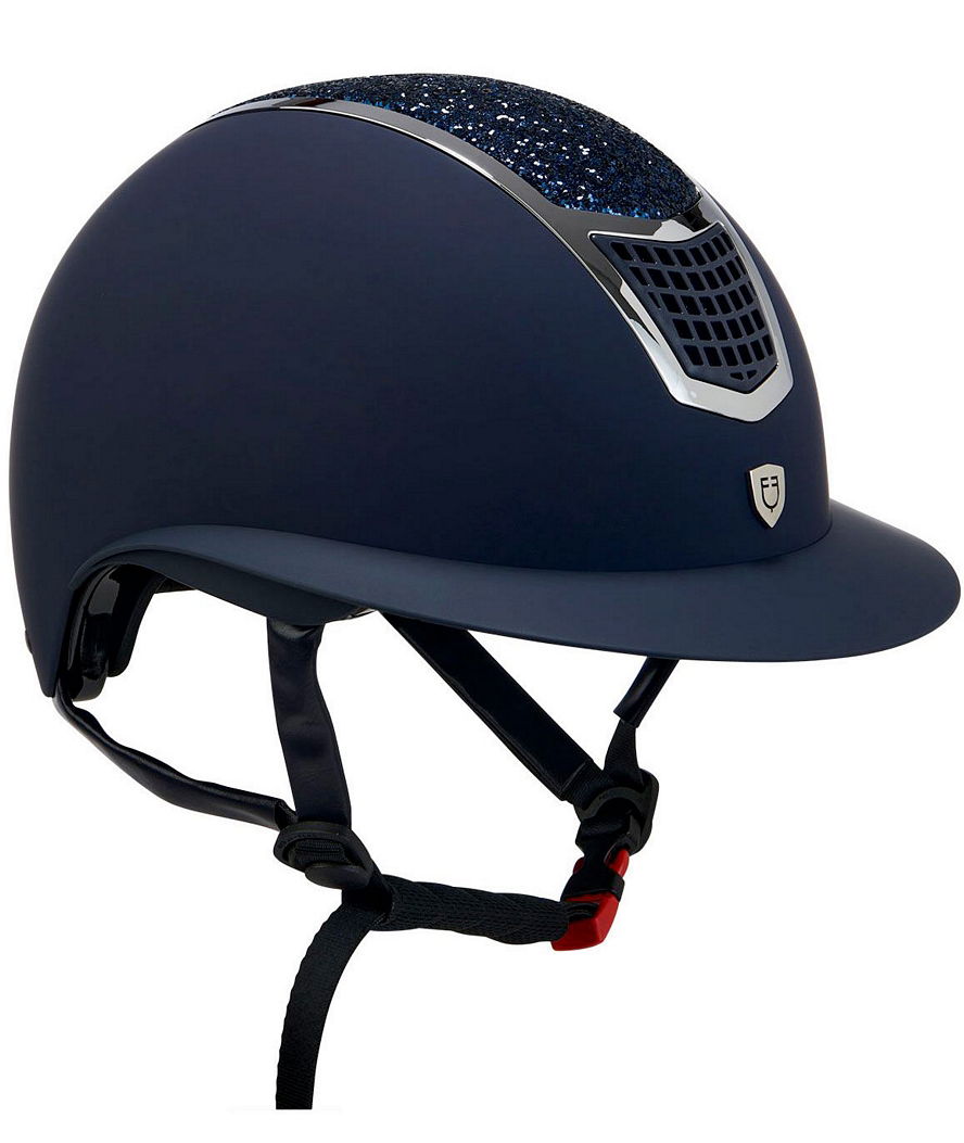 Casco da equitazione modello Eclipse stone mat con visiera larga e pietre decorative sulla calotta