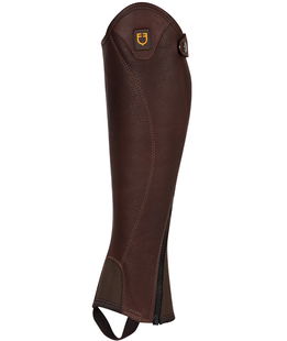 Ghette unisex in cuoio con cerniera laterale e fascia elastica