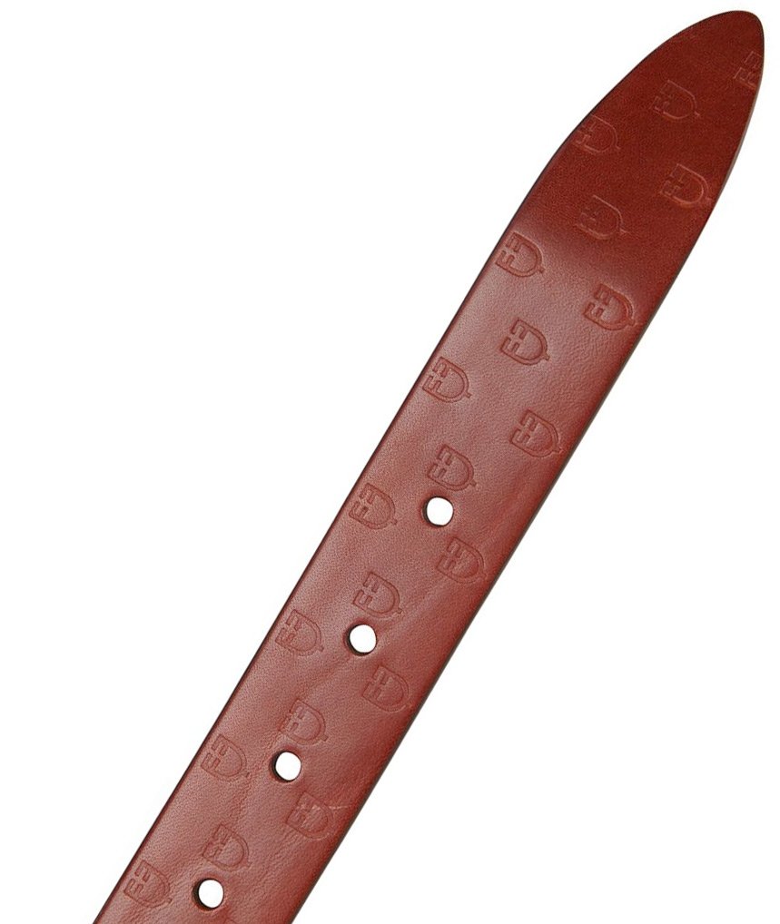 Cintura in cuoio logato con fibbia classica in acciaio inox - foto 5