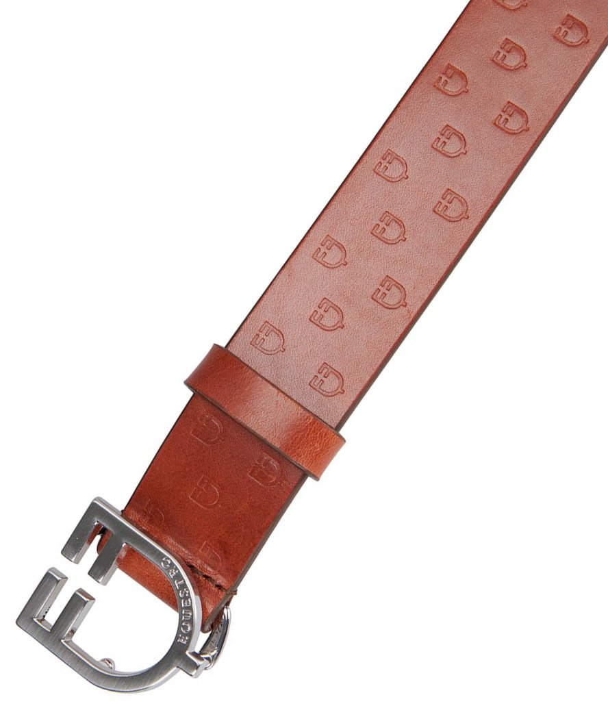Cintura in cuoio logato con fibbia a logo in acciaio inox - foto 11