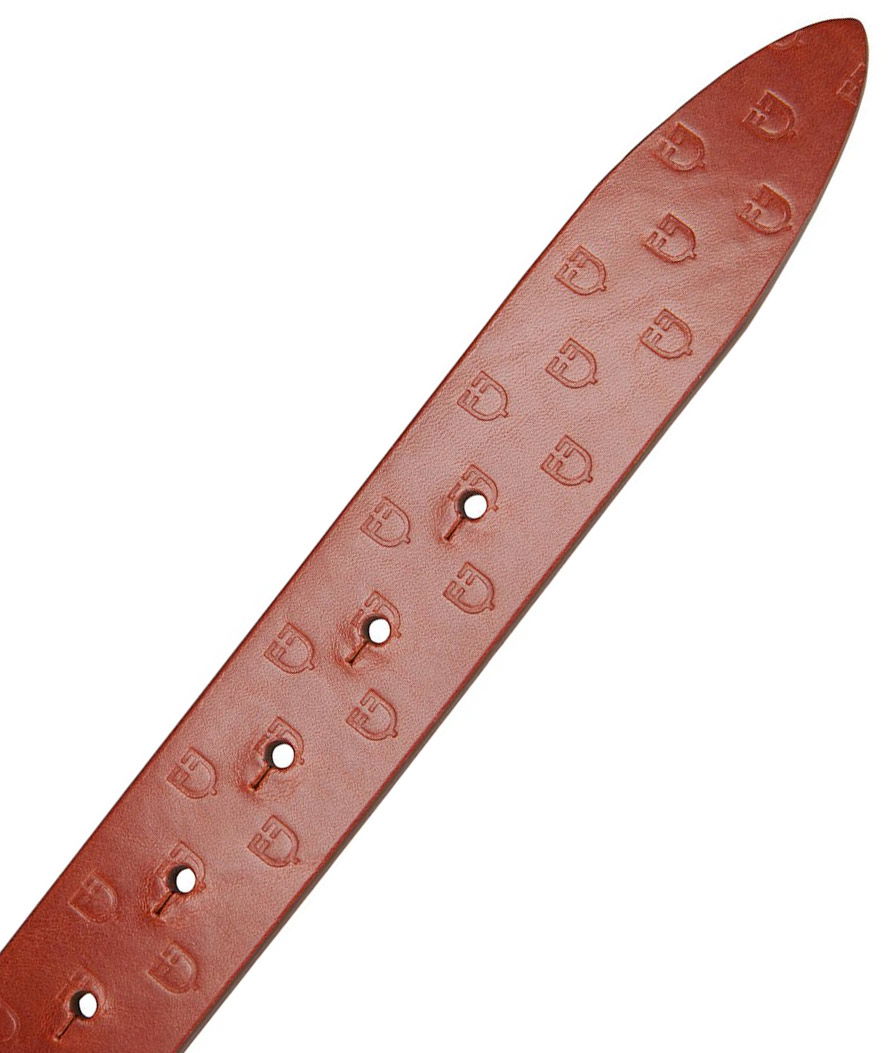 Cintura in cuoio logato con fibbia a logo in acciaio inox - foto 12