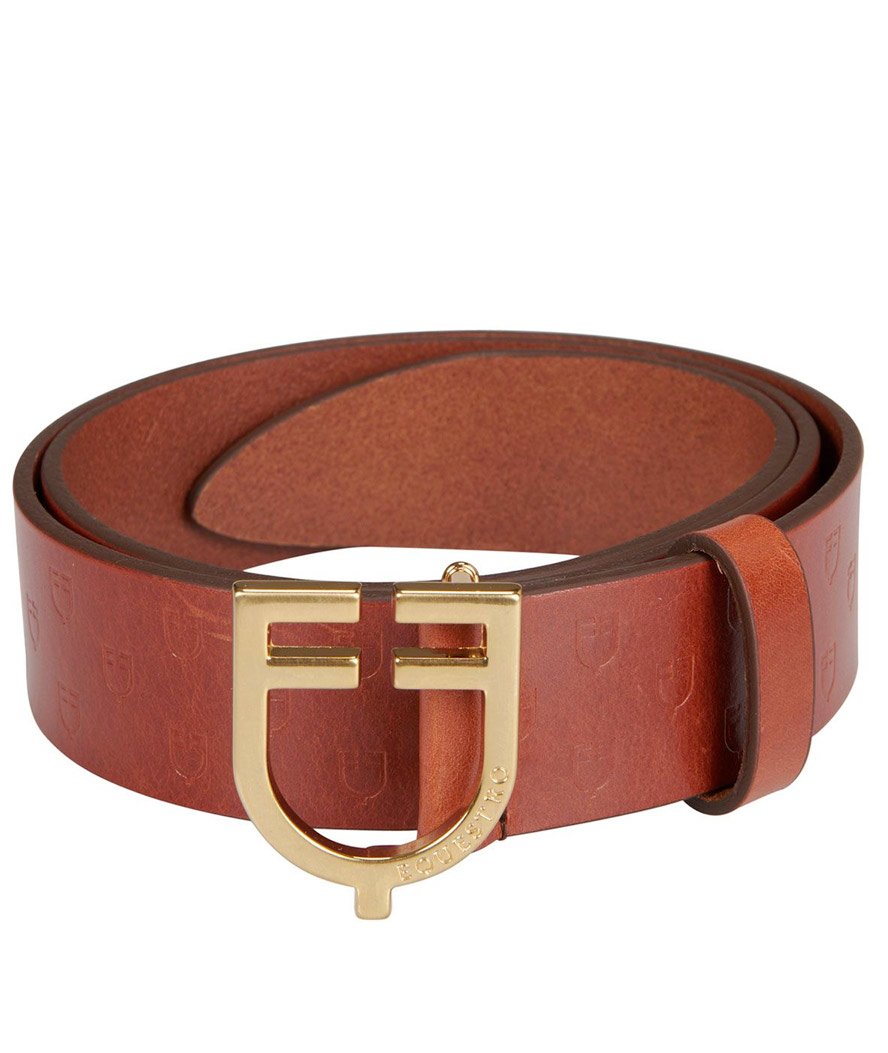 Cintura in cuoio logato con fibbia a logo in acciaio inox - foto 3
