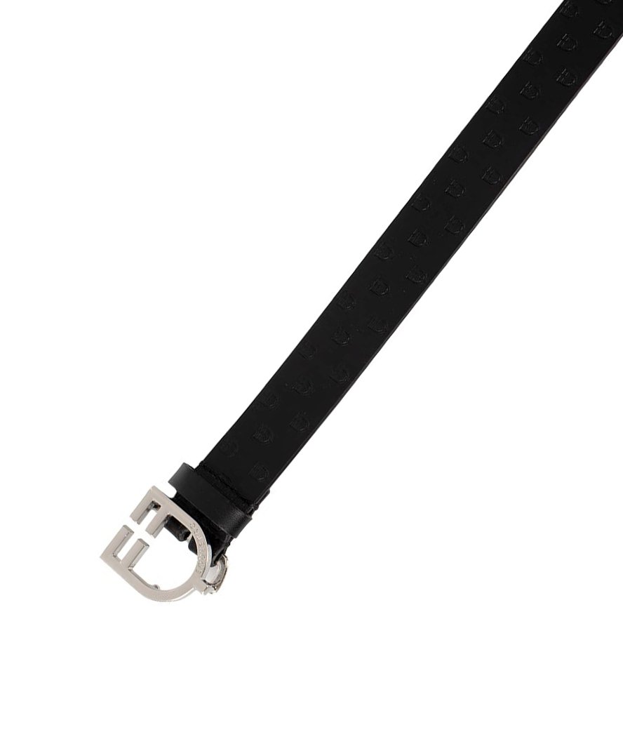 Cintura in cuoio logato con fibbia a logo in acciaio inox - foto 6