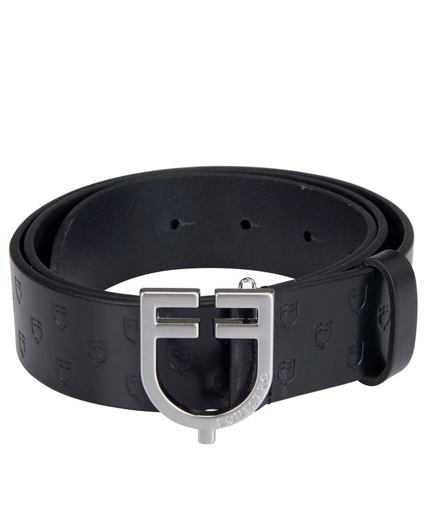 Cintura in cuoio logato con fibbia a logo in acciaio inox - foto 7